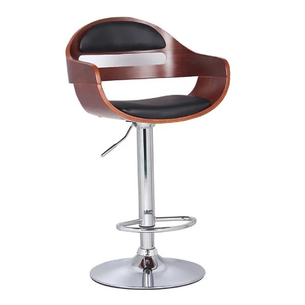 Hydraulic + Swivel Faux Leather Bar Stool