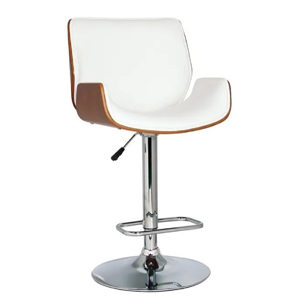 Hydraulic + Swivel Faux Leather Bar Stool