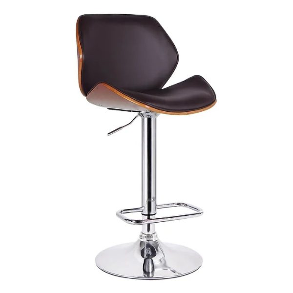 Hydraulic + Swivel Faux Leather Bar Stool