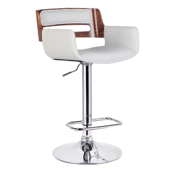 Hydraulic + Swivel Faux Leather Bar Stool