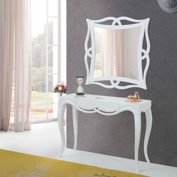 Peony White Designer Mirror