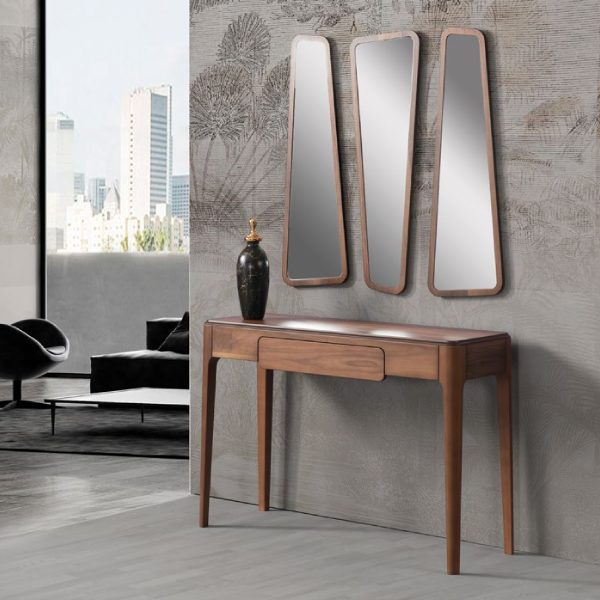 Dahlia Geometric Triple-Mirror Console