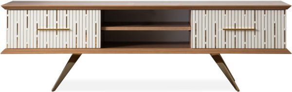 Compact Walnut TV Unit with Optional Decorative Fireplace - Image 4