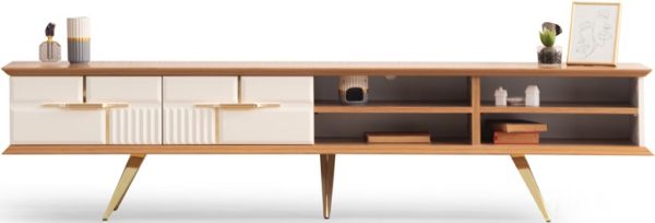 Adjustable Walnut TV Unit with Optional Decorative Fireplace - Image 4