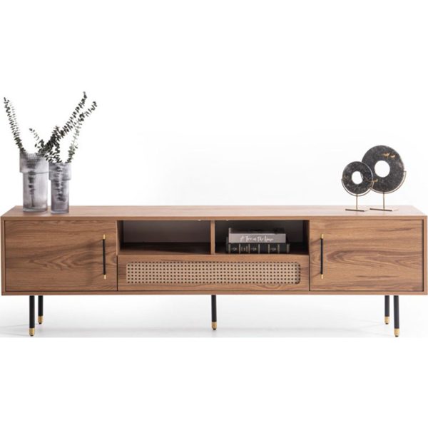 Elegant Modern Walnut TV Unit with Ample Storage