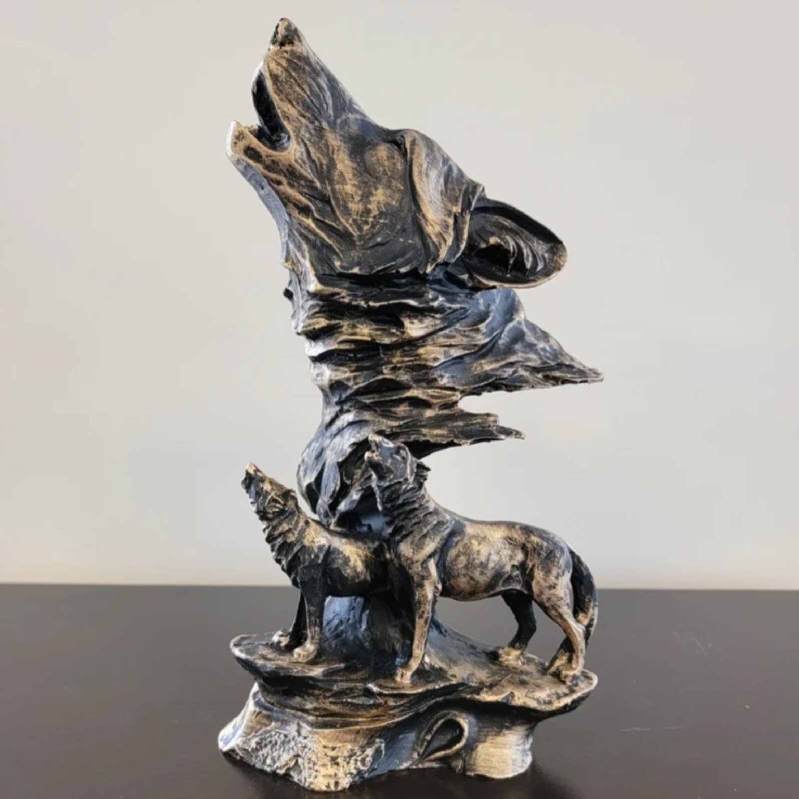Lunar Howl Wolf Sculpture