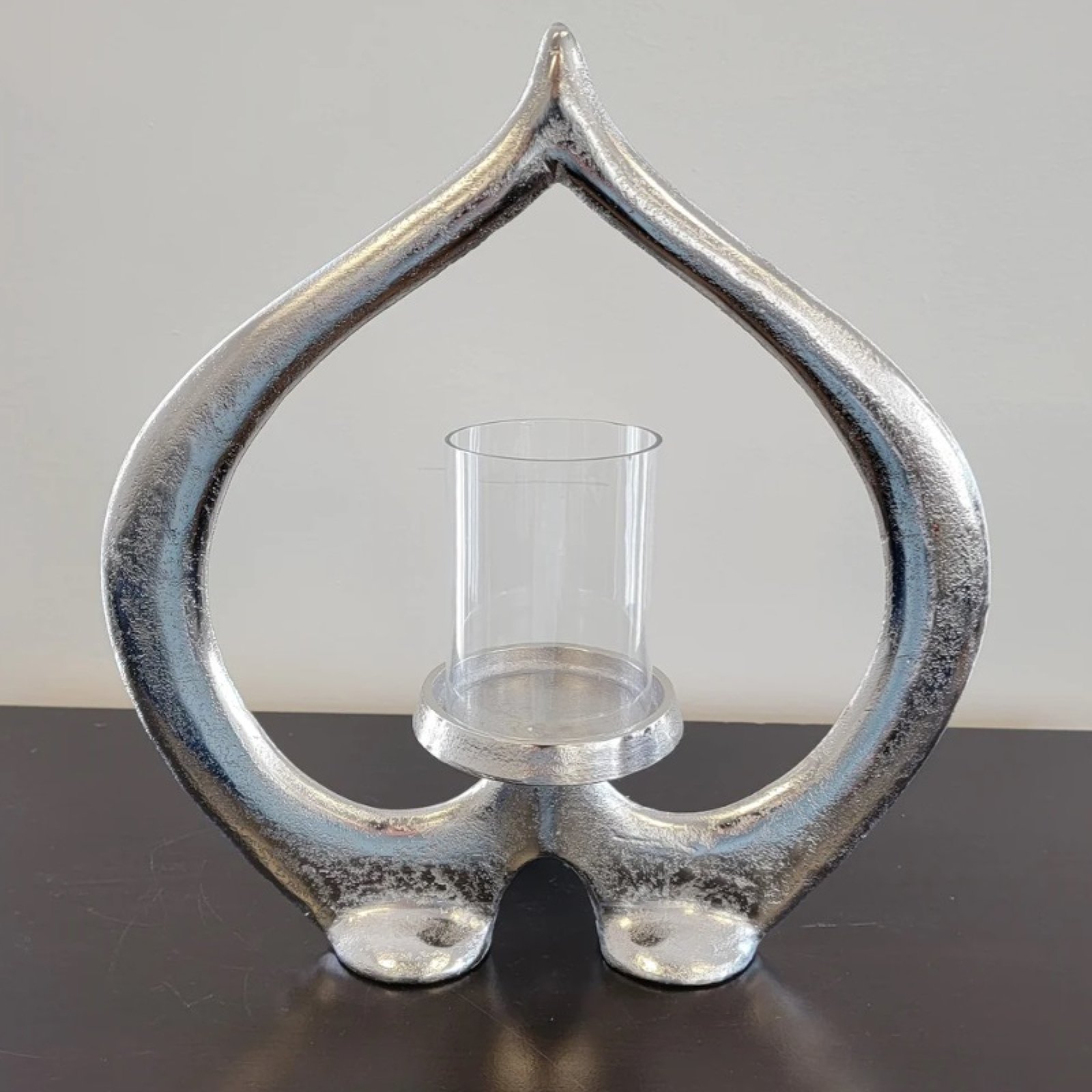 Silver Embrace Candle & Glass Holder
