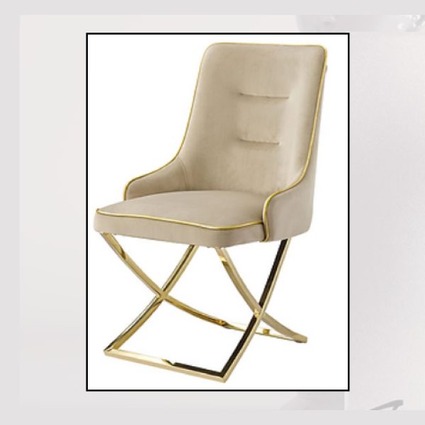 Swan Velvet Dining Chair – Cream & Gold