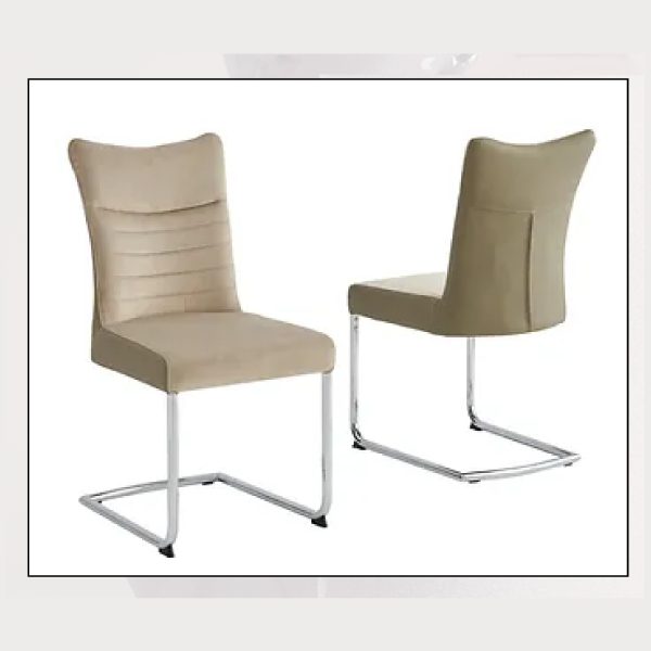 Sparrow Velvet & PU Dining Chair – Beige