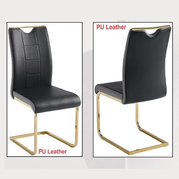 Onyx Velvet & PU Dining Chair – Black