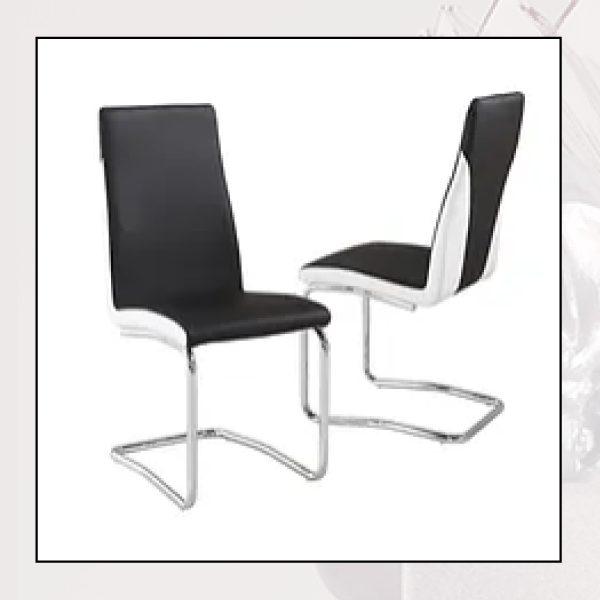 Kestrel Faux Leather Dining Chair – Black/Grey