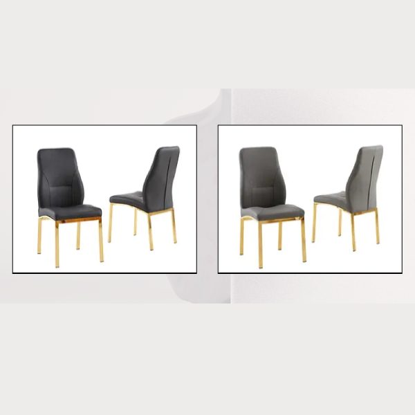 Phoenix Faux Leather Dining Chair – Gold Legs