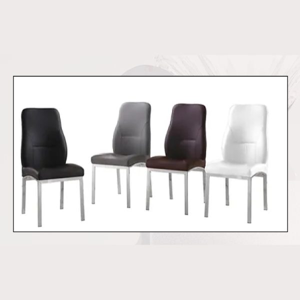 Heron Faux Leather Dining Chair – Silver Legs