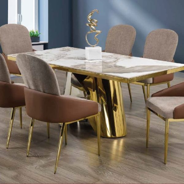 Delora Dining Table Set (T+6C)