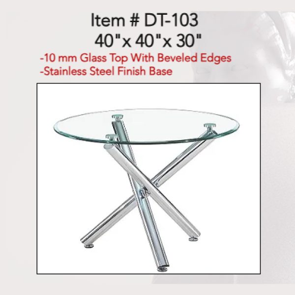Dodo 40" Glass Dining Table