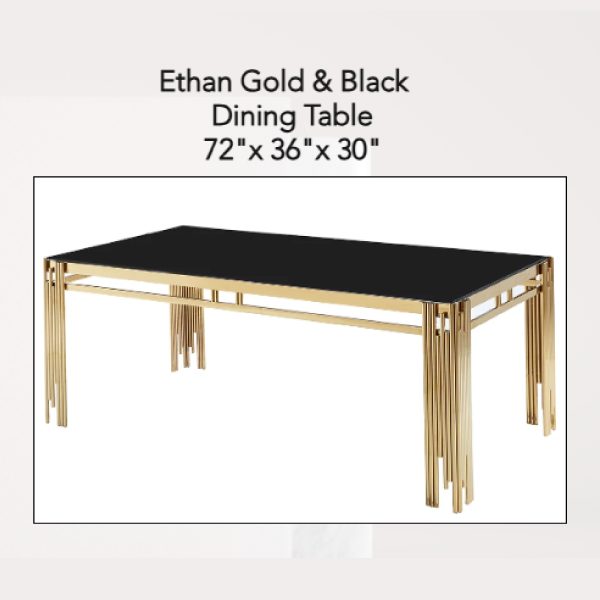 Ethan Gold & Black Dining Table