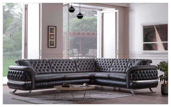 Hunkar Nubuck Sectional Sofa – Modern Living Room Seating