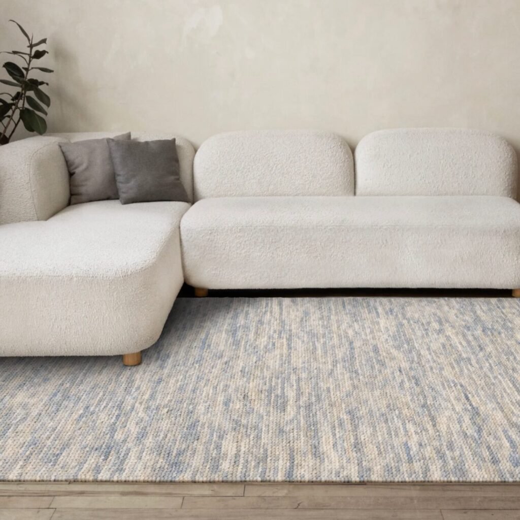 Kalora Ripple 2250D Handwoven Wool Area Rug | Organic Textured Design