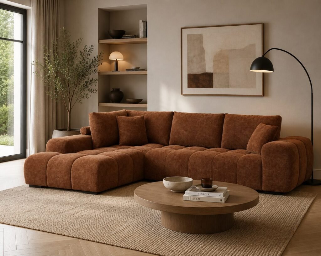 Zara Sectional Sofa in Taupe