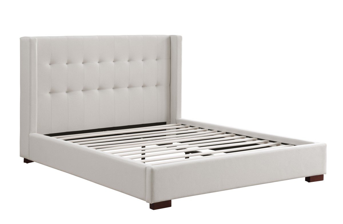 Buy Beige Upholstered Bed Frame King & Queen