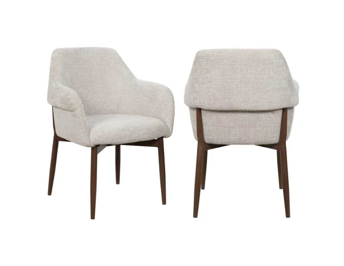 Dining Chair – Walnut / Beige Bouclé - Image 2