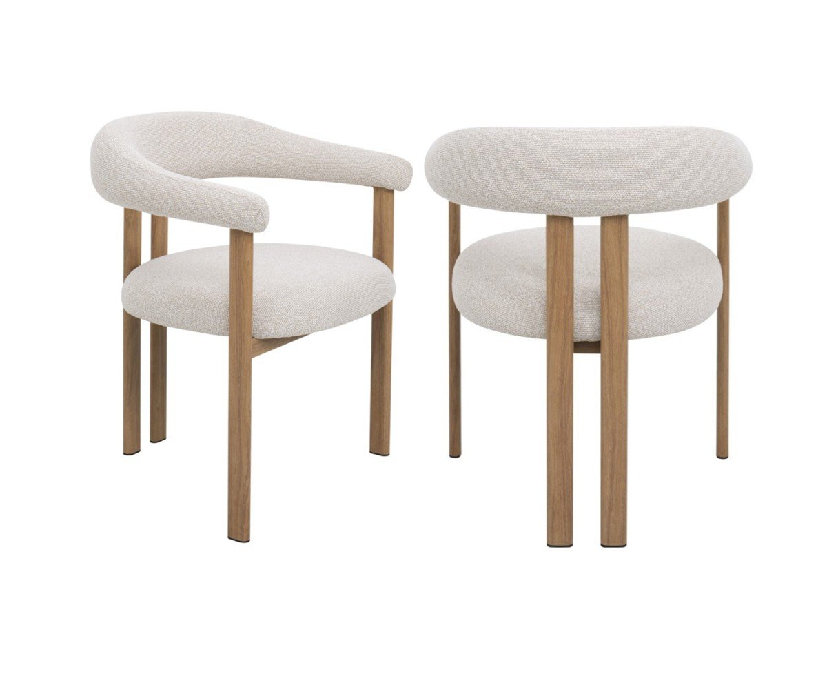 Dining Chair Oak Beige Bouclé | Infinity Furniture Mississauga