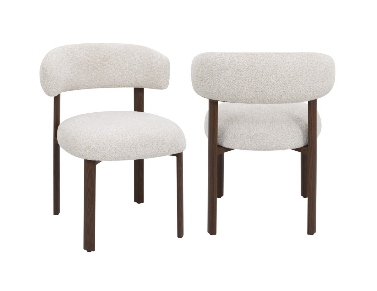 Dining Chair – Walnut / Beige Bouclé - Image 2