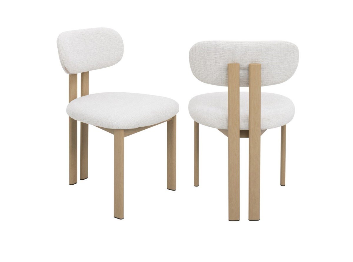 Dining Chair – Oak / Ivory Bouclé - Image 2