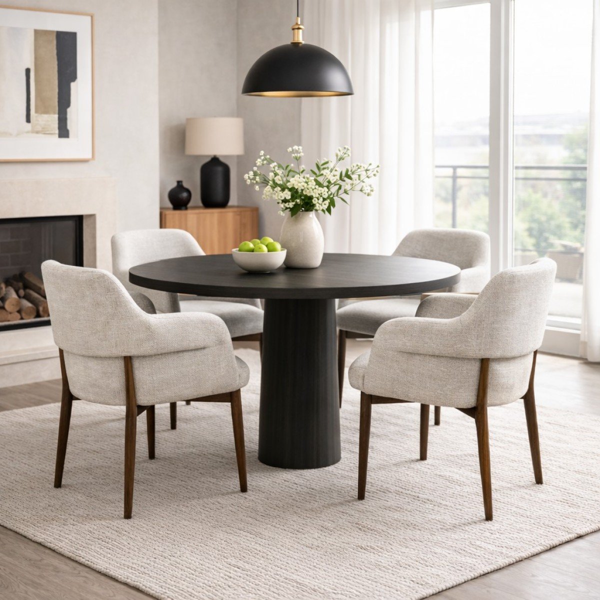 Dining Chair – Walnut / Beige Bouclé - Image 11