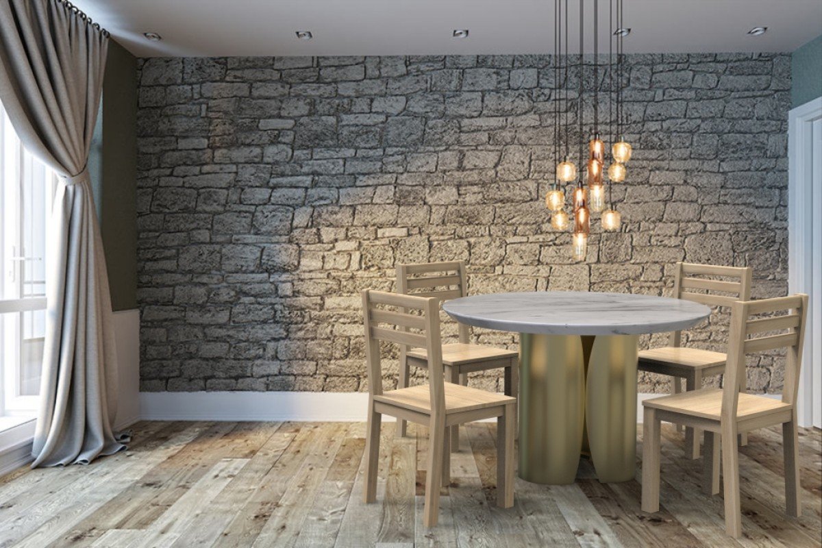 Buy Gold Round Dining Table Marble Top | Infinity Furniture Mississauga