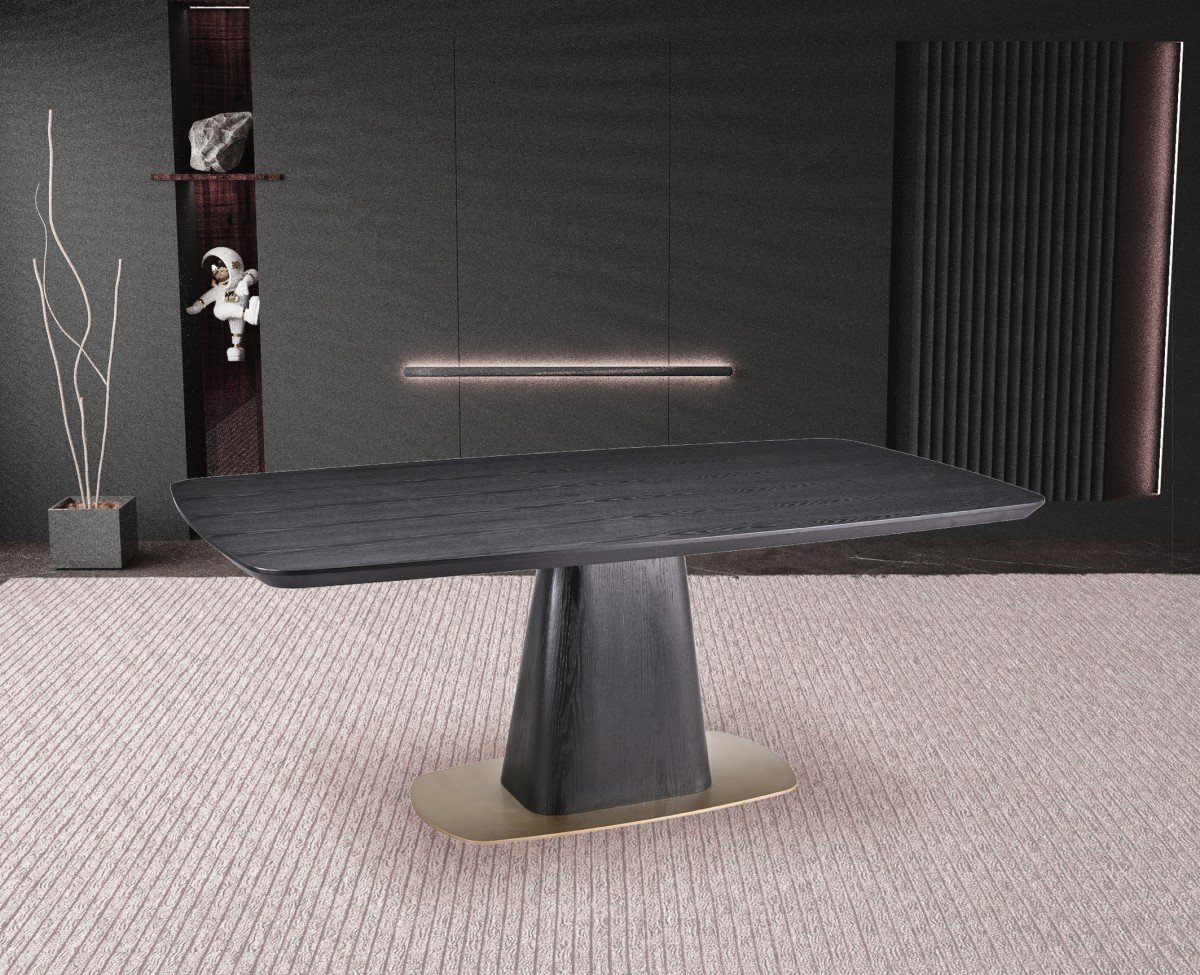 Buy Black Modern Dining Table with Gold Base | Infinity Furniture Mississauga
