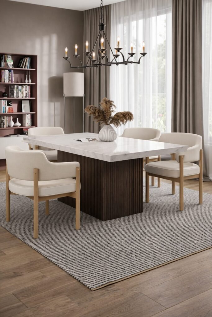Buy Espresso Dining Table with Marble Top | Infinity Furniture Mississauga