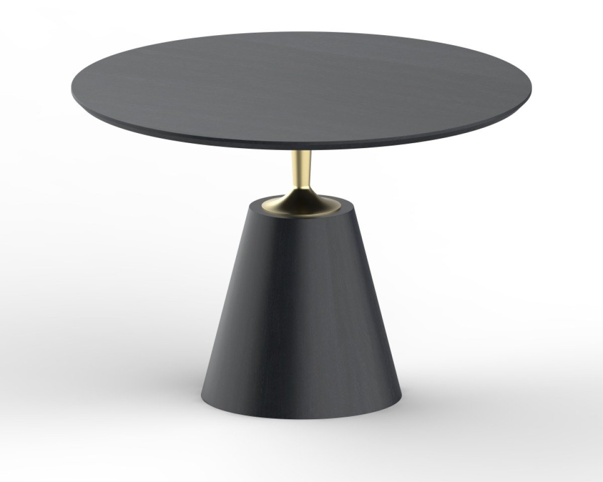 Buy Black Round Dining Table with Gold Accents | Infinity Furniture Mississauga