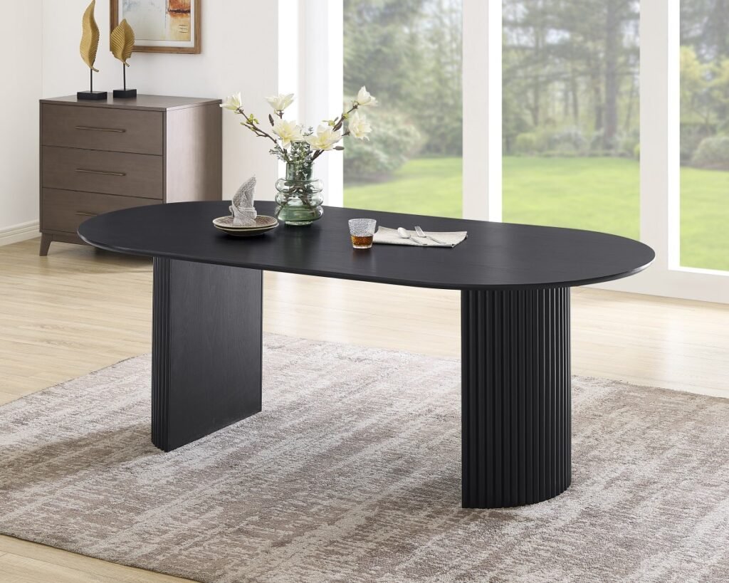 Buy Black Oak Veneer Dining Table | Infinity Furniture Mississauga