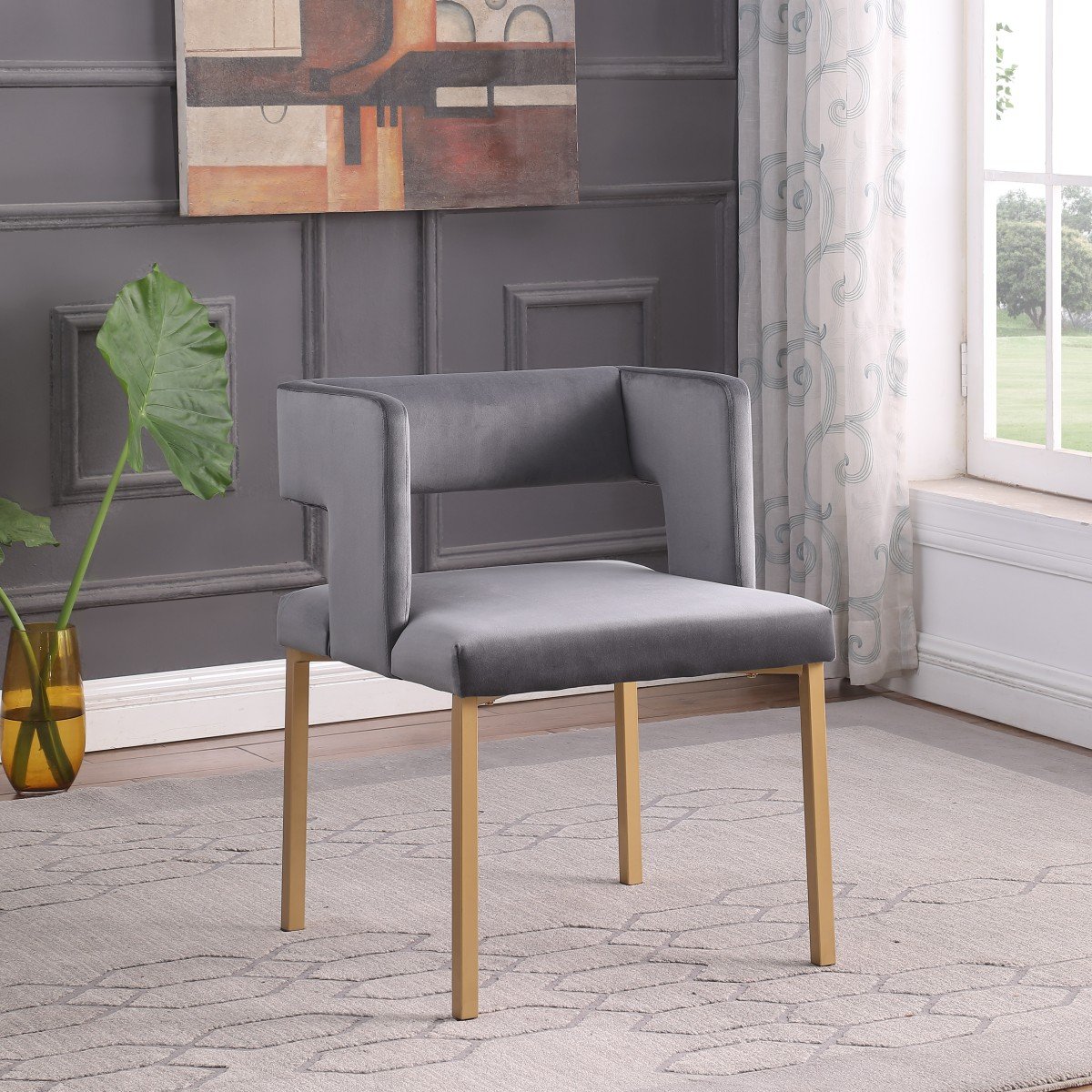 Anthony Dining Chair – Beige / Grey - Image 3