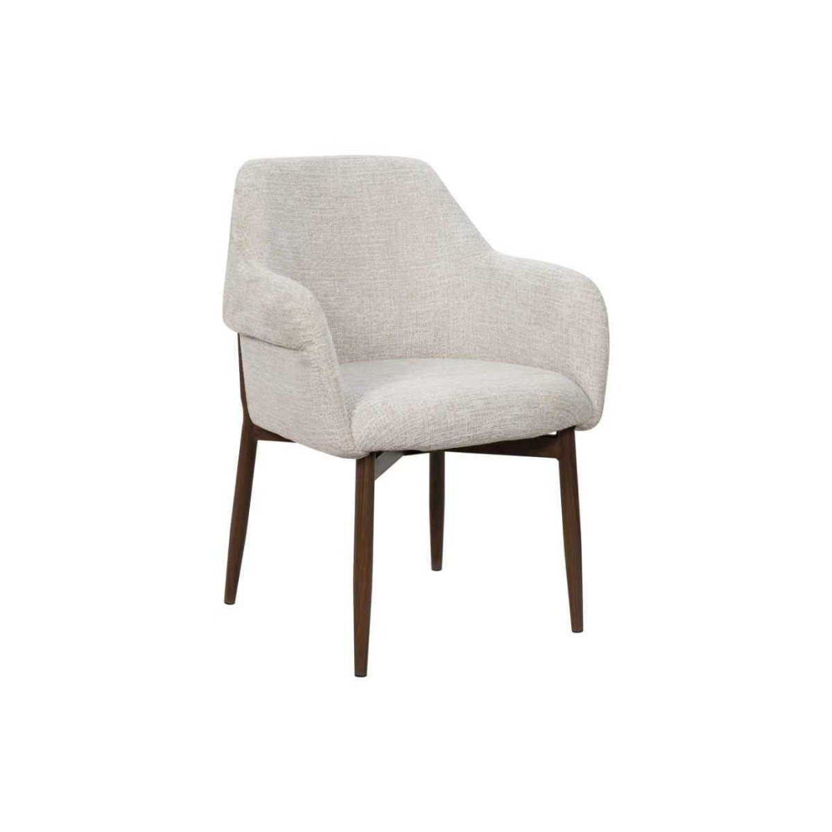 Dining Chair – Walnut / Beige Bouclé - Image 3