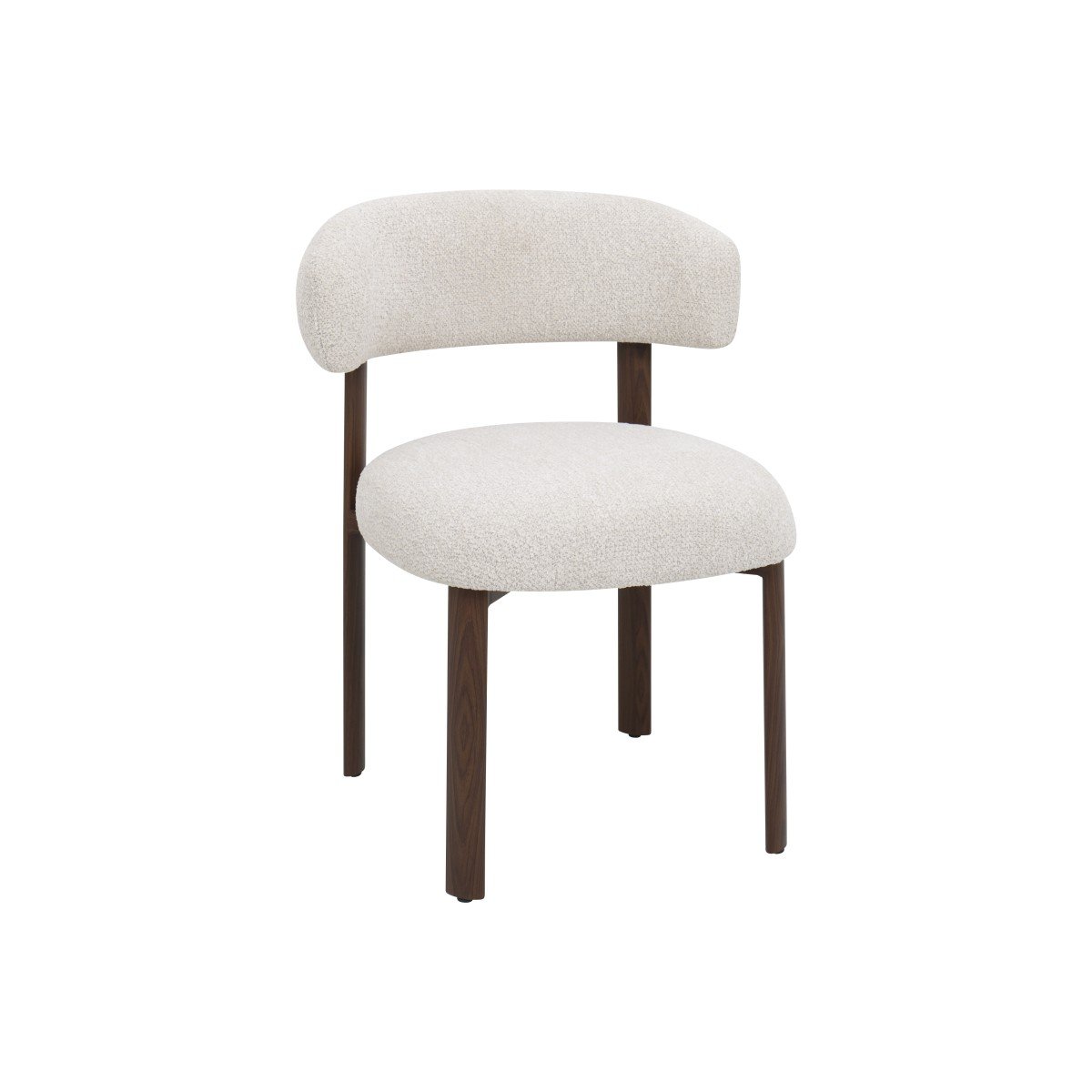 Dining Chair – Walnut / Beige Bouclé - Image 3