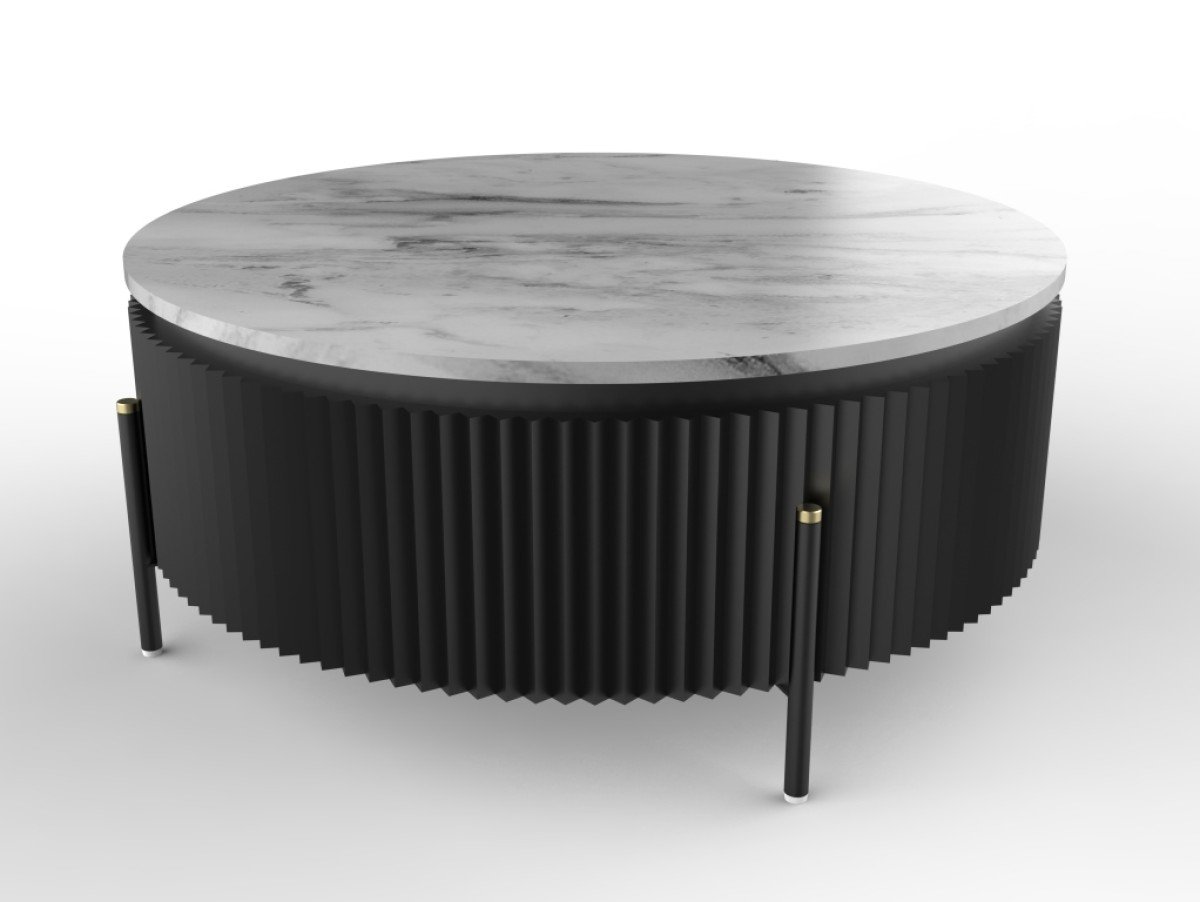 Buy Black Marble Coffee Table Wood Base | Infinity Furniture Mississauga