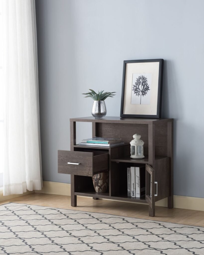 Buy Walnut Oak Storage Cabinet with Shelves | Infinity Furniture Mississauga