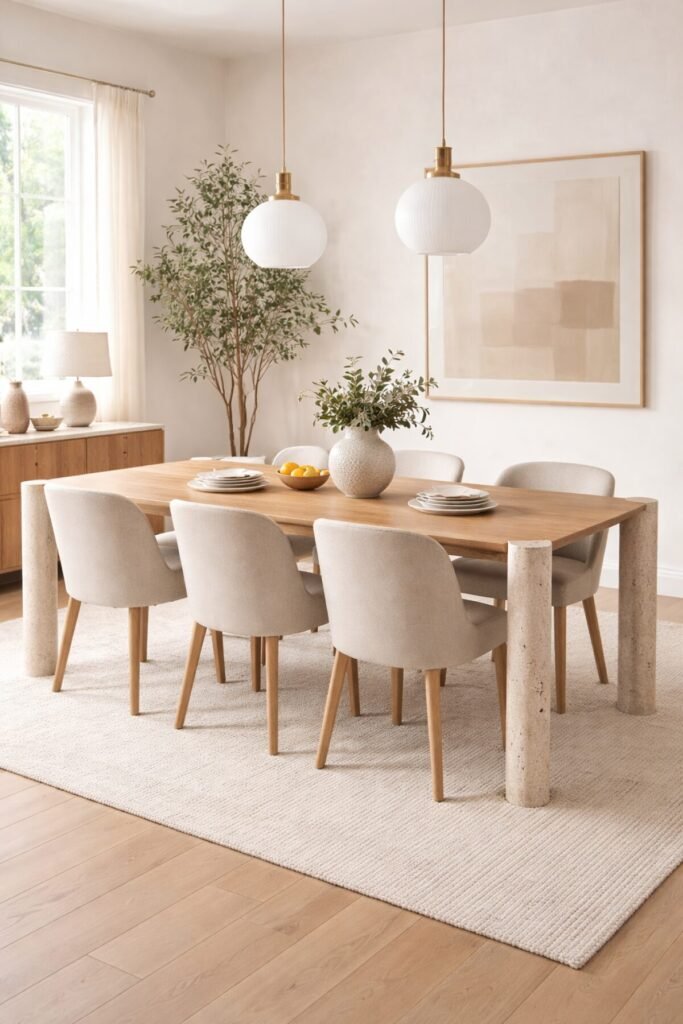 Buy Oak Dining Table with Stone Legs | Infinity Furniture Mississauga