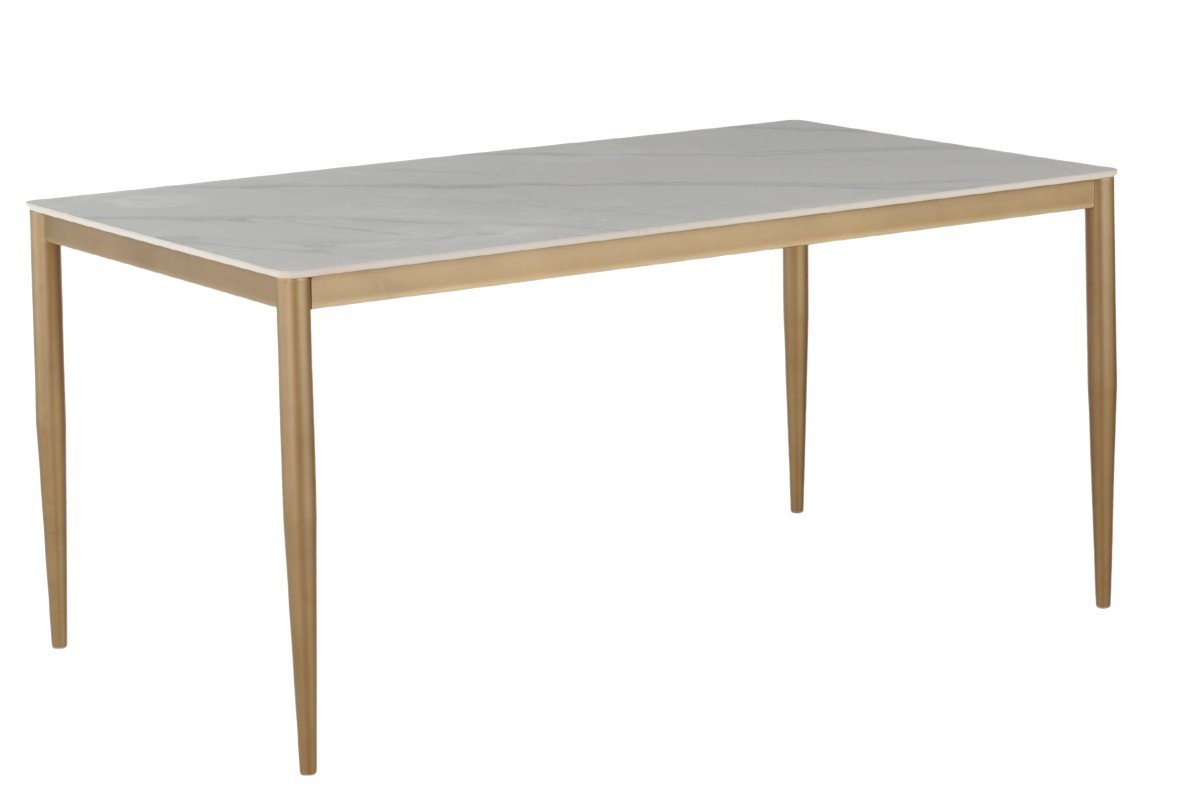 Buy White Gold Ceramic Dining Table 63" | Infinity Furniture Mississauga