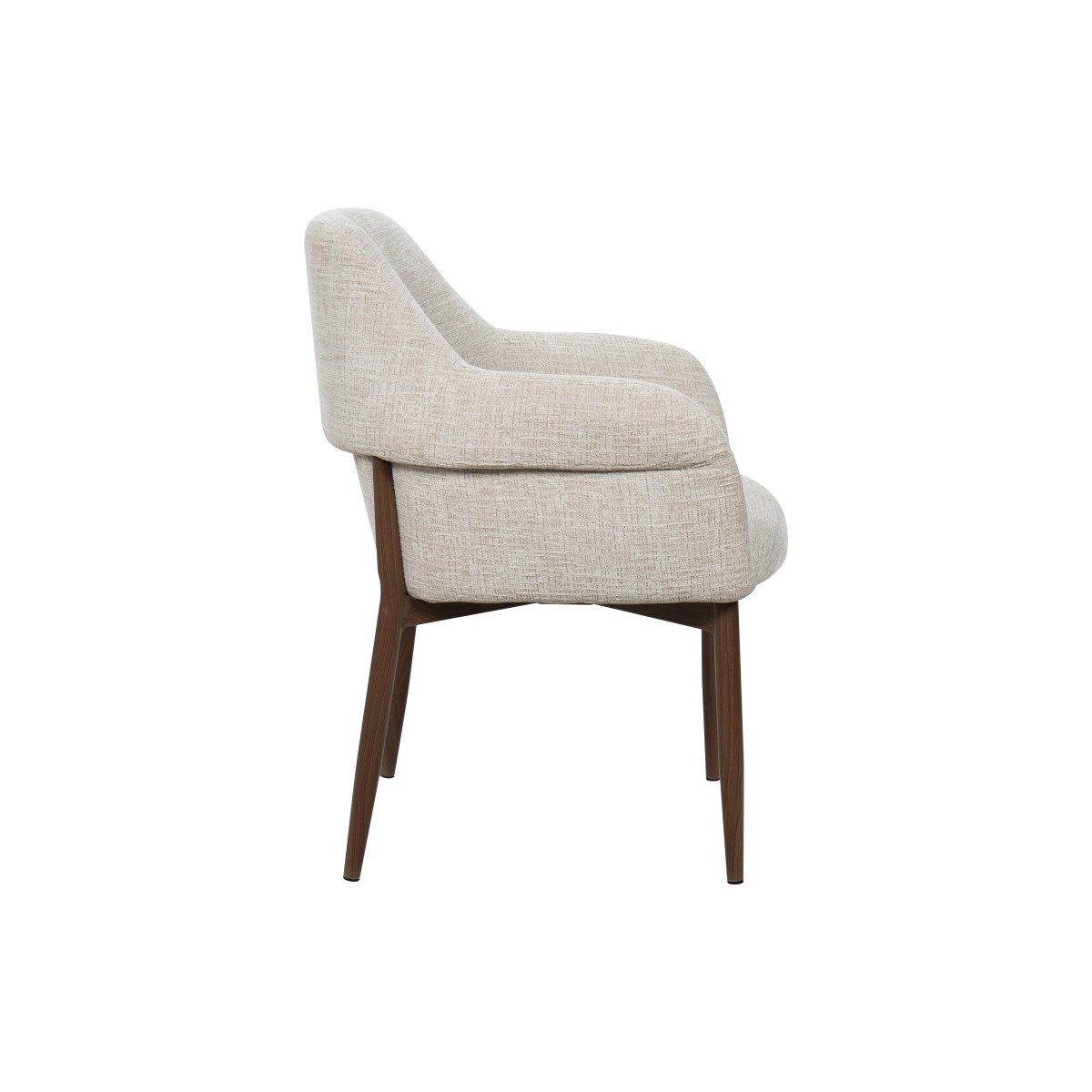 Dining Chair – Walnut / Beige Bouclé - Image 5