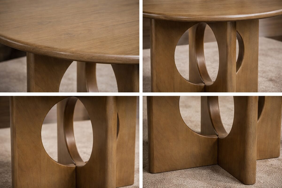 Buy Large Round Natural Oak Dining Table | Infinity Furniture Mississauga