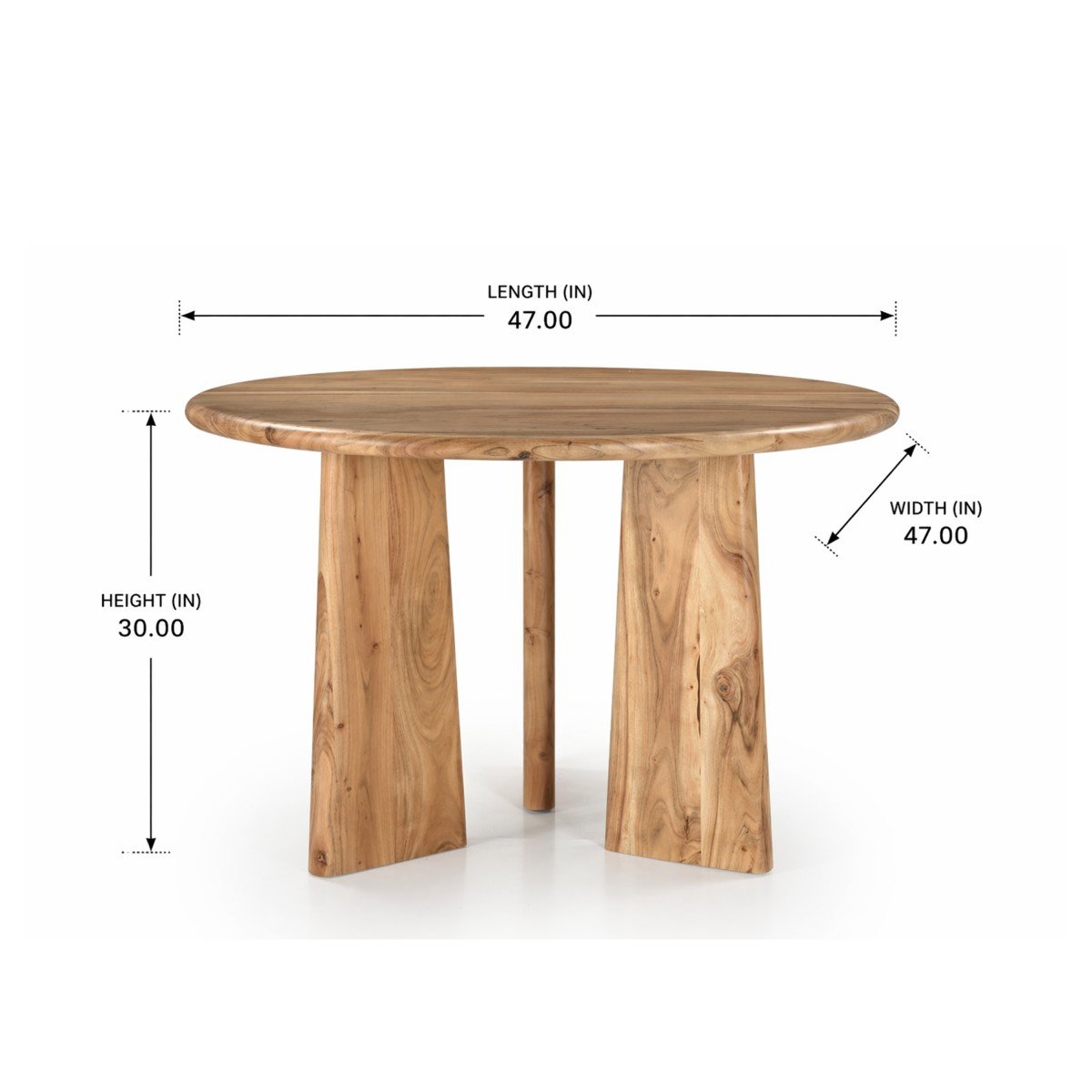 Buy Natural Round Dining Table Solid Wood | Infinity Furniture Mississauga