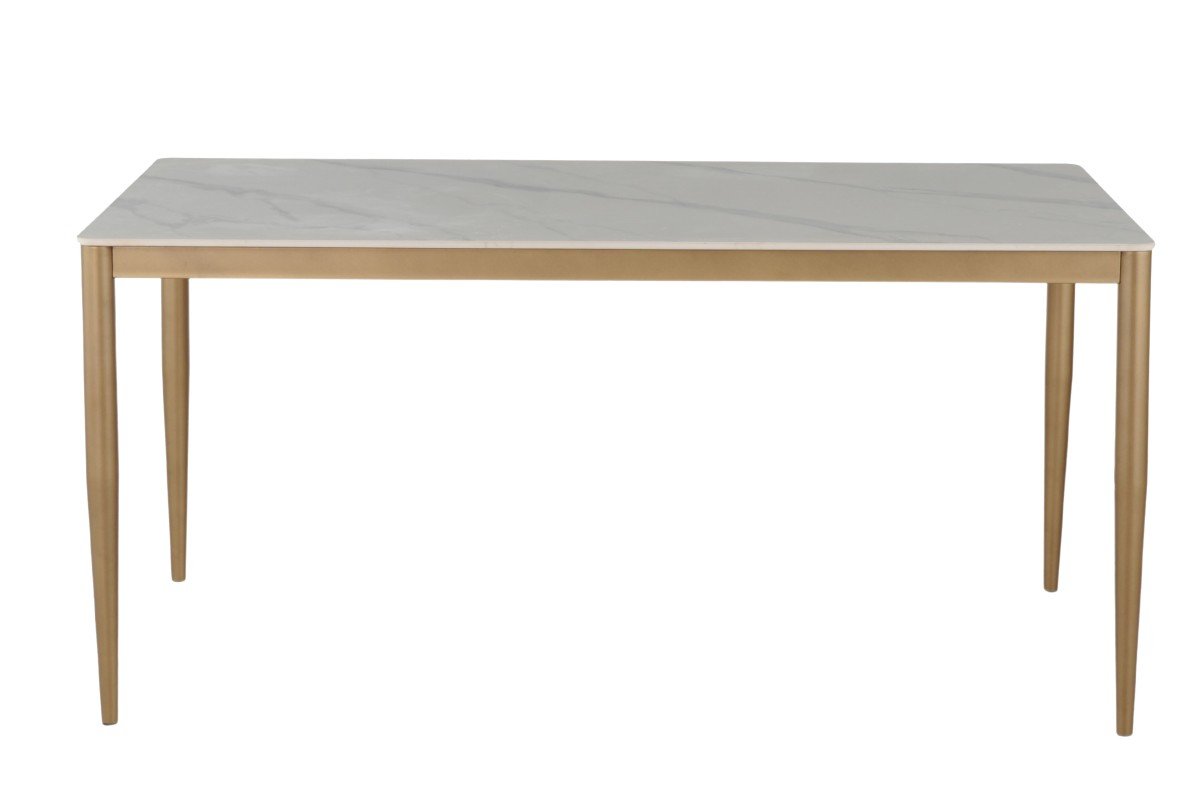 Buy White Gold Ceramic Dining Table 63" | Infinity Furniture Mississauga