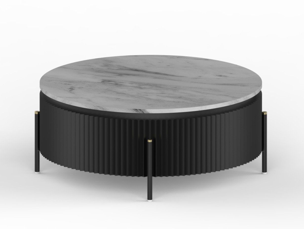 Buy Black Marble Coffee Table Wood Base | Infinity Furniture Mississauga