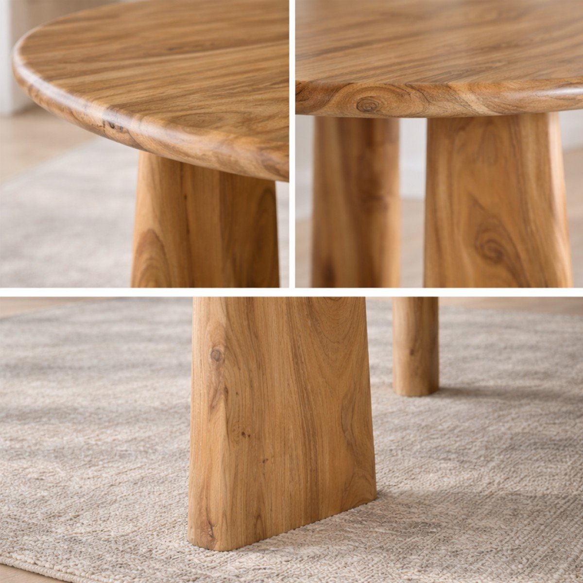 Buy Natural Round Dining Table Solid Wood | Infinity Furniture Mississauga
