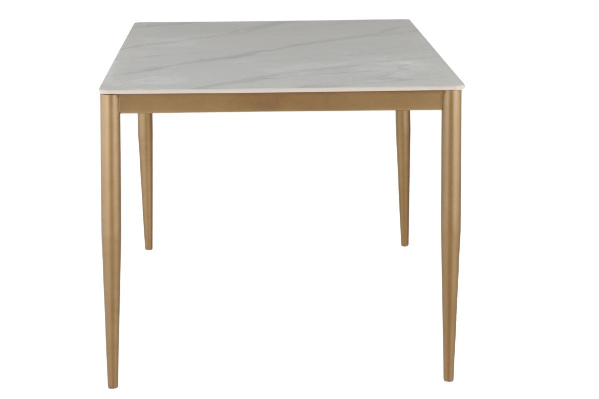Buy White Gold Ceramic Dining Table 63" | Infinity Furniture Mississauga
