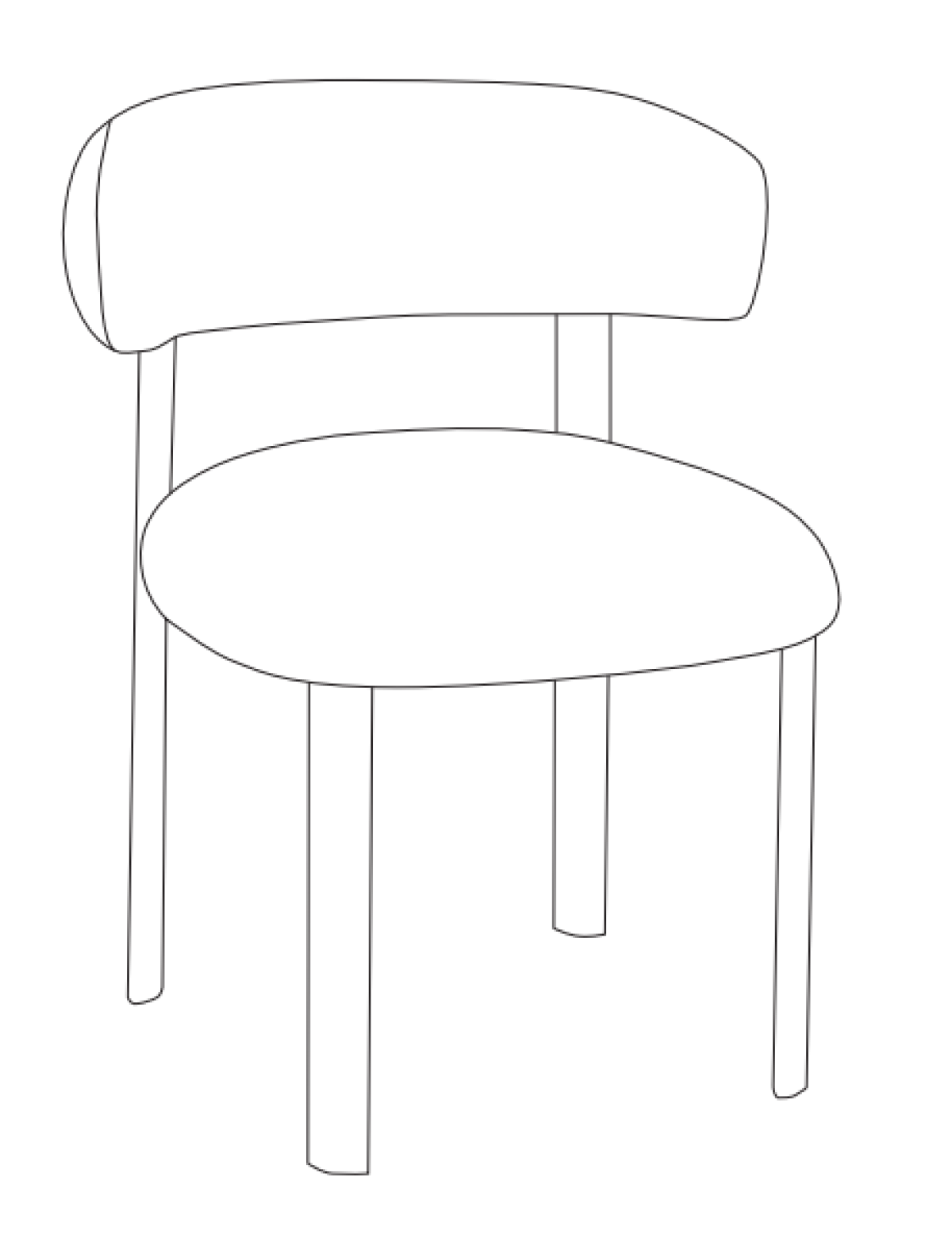 Dining Chair – Walnut / Beige Bouclé - Image 6
