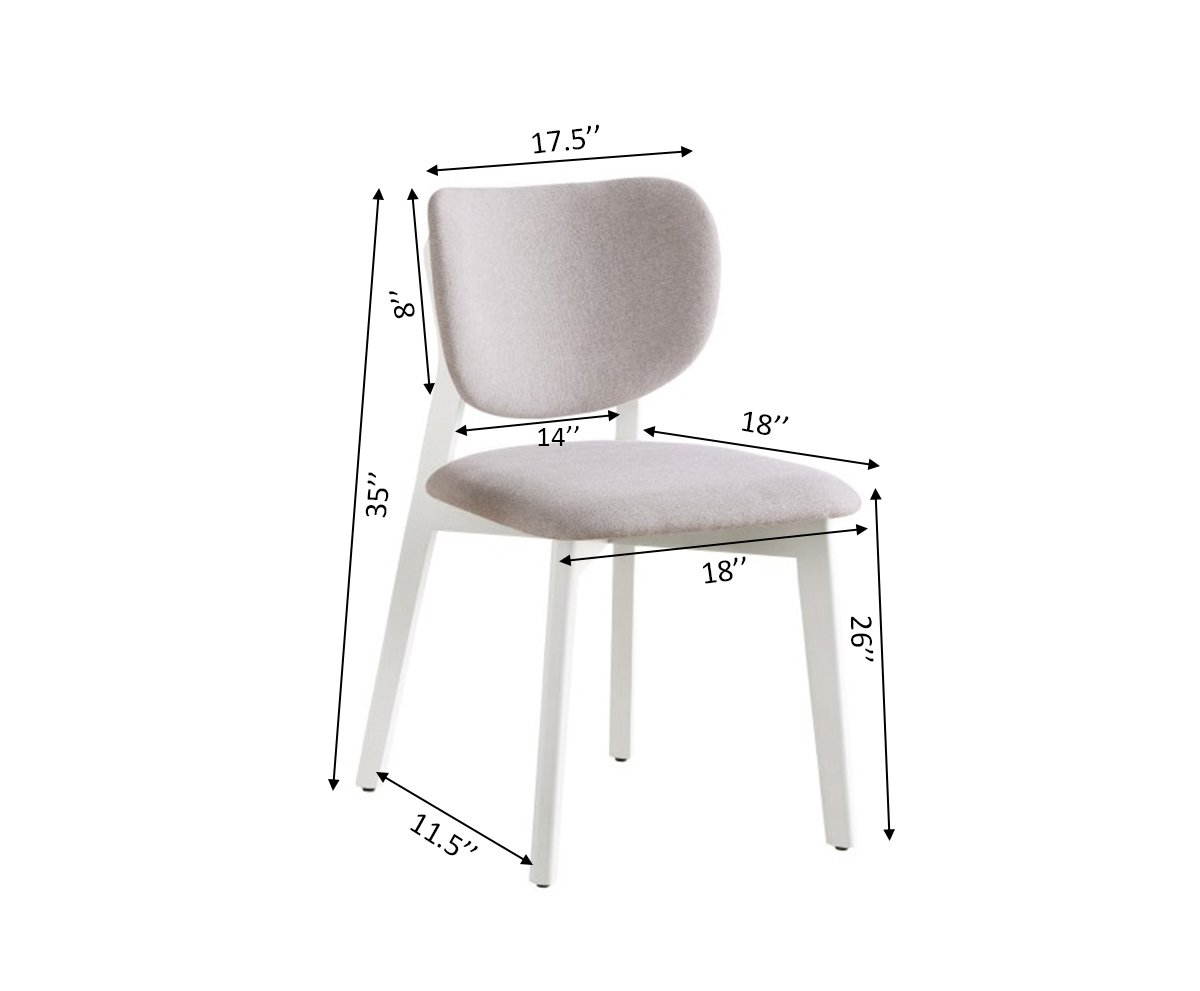 Modern Dining Chair – Cream - Image 4